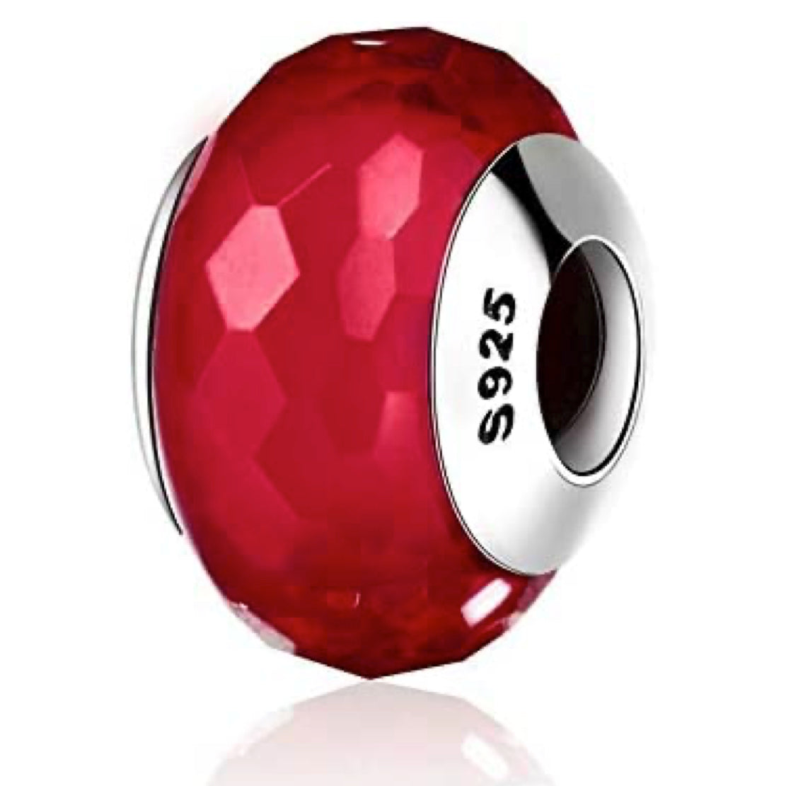 Ruby Red Murano Glass Bead Charm
