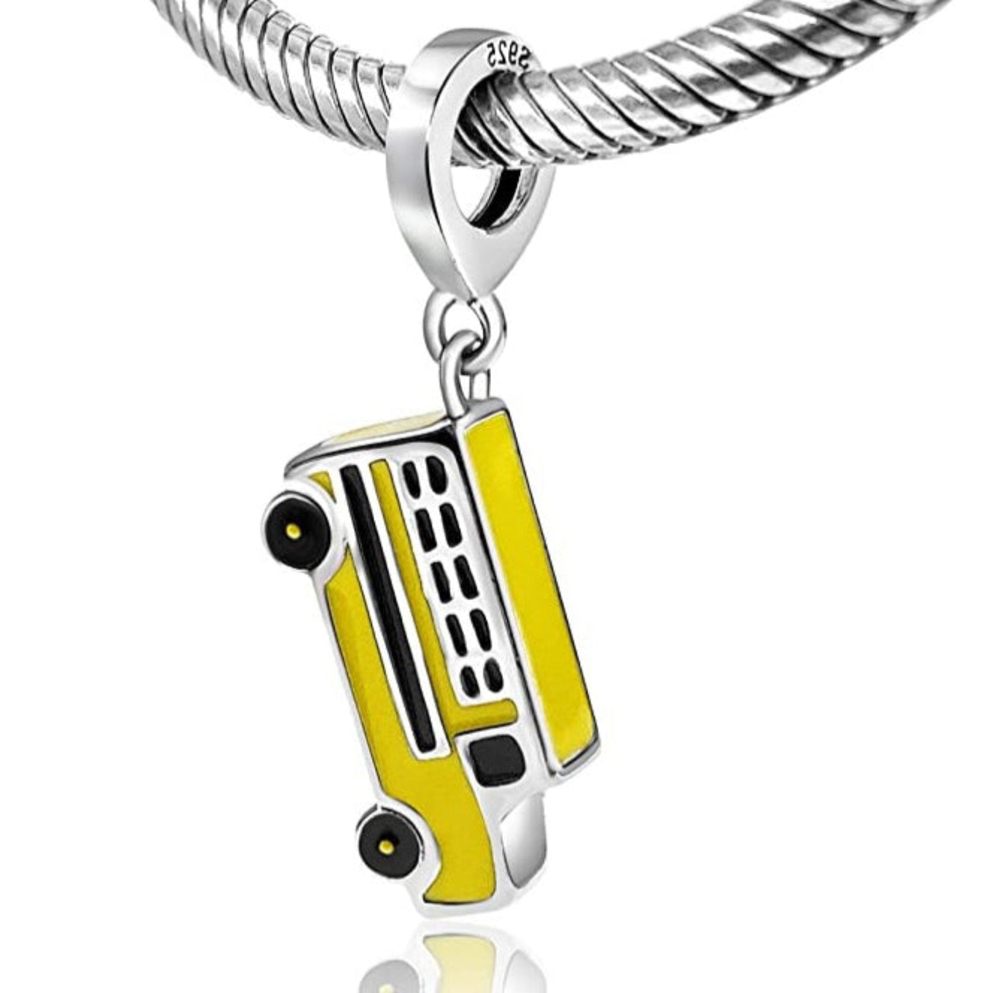 Yellow School Bus Dangle Pendant Charm