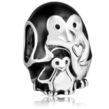 Penguin Mom & Baby Bead Charm