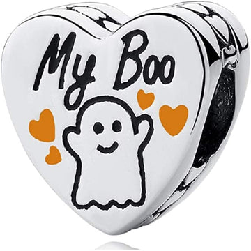 My Boo Cute Ghost Heart Bead Charm