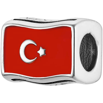 Turkey Flag Country Bead Charm