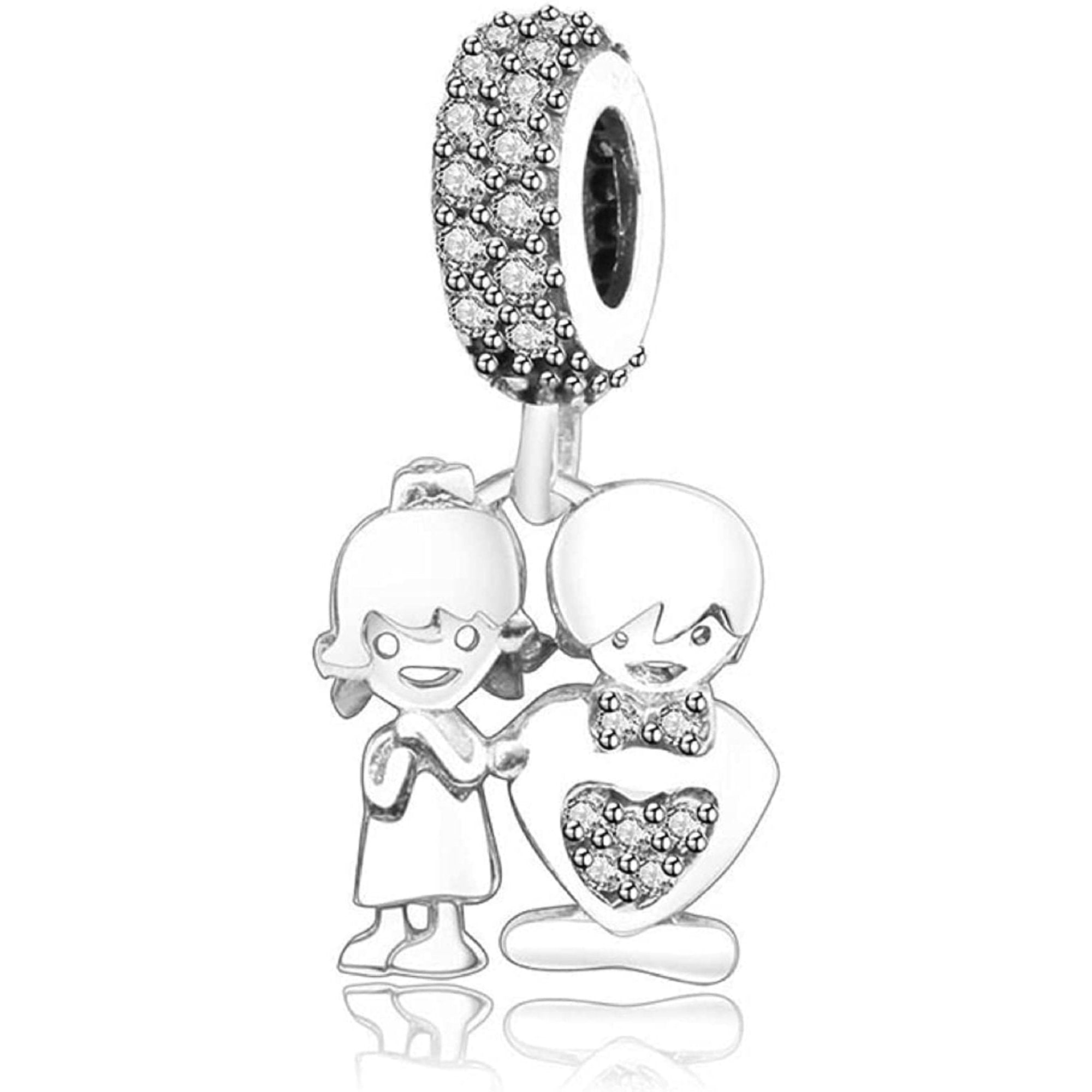 Brother Sister Boy Girl Dangle Pendant Charm