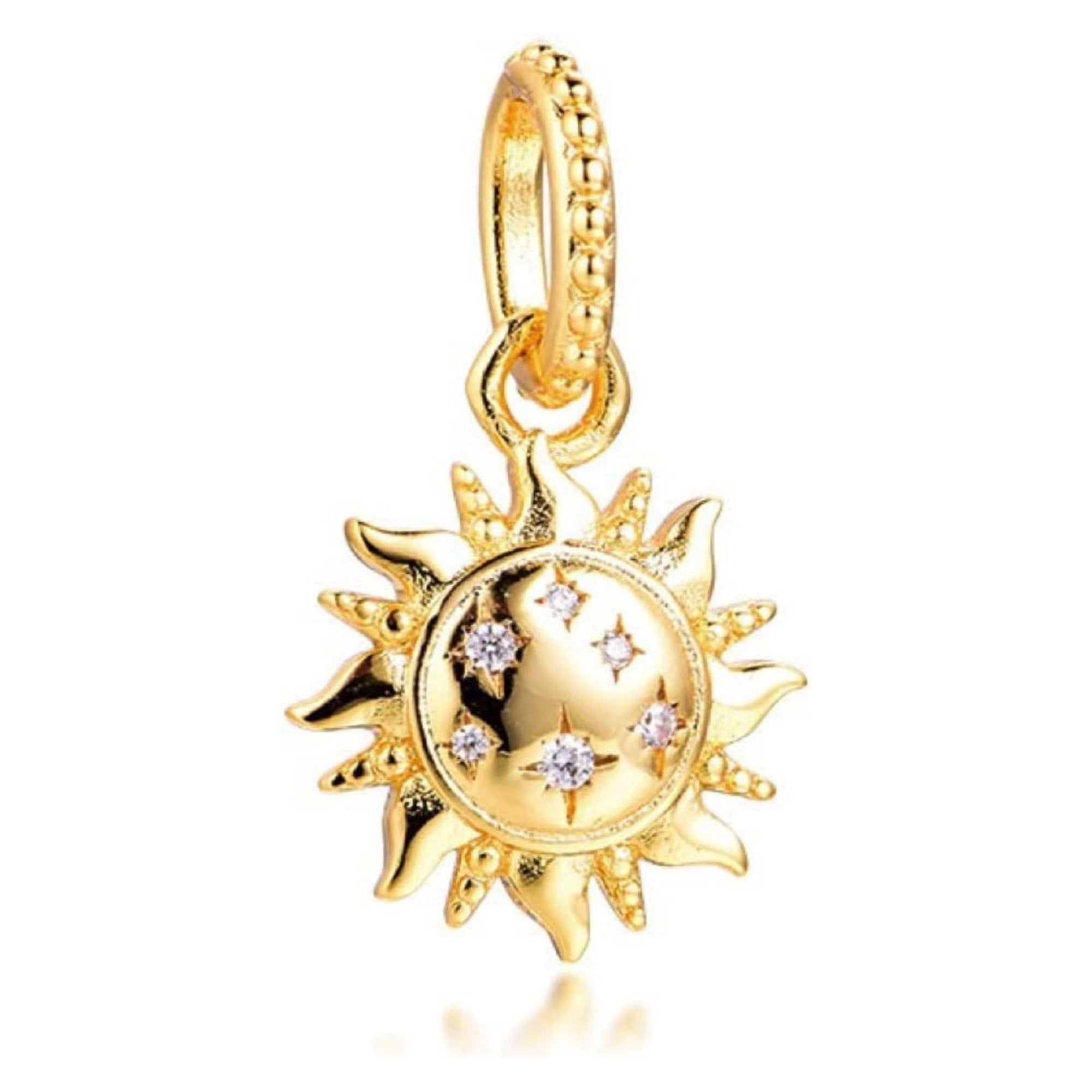Gold Sun Celestial Dangle Pendant