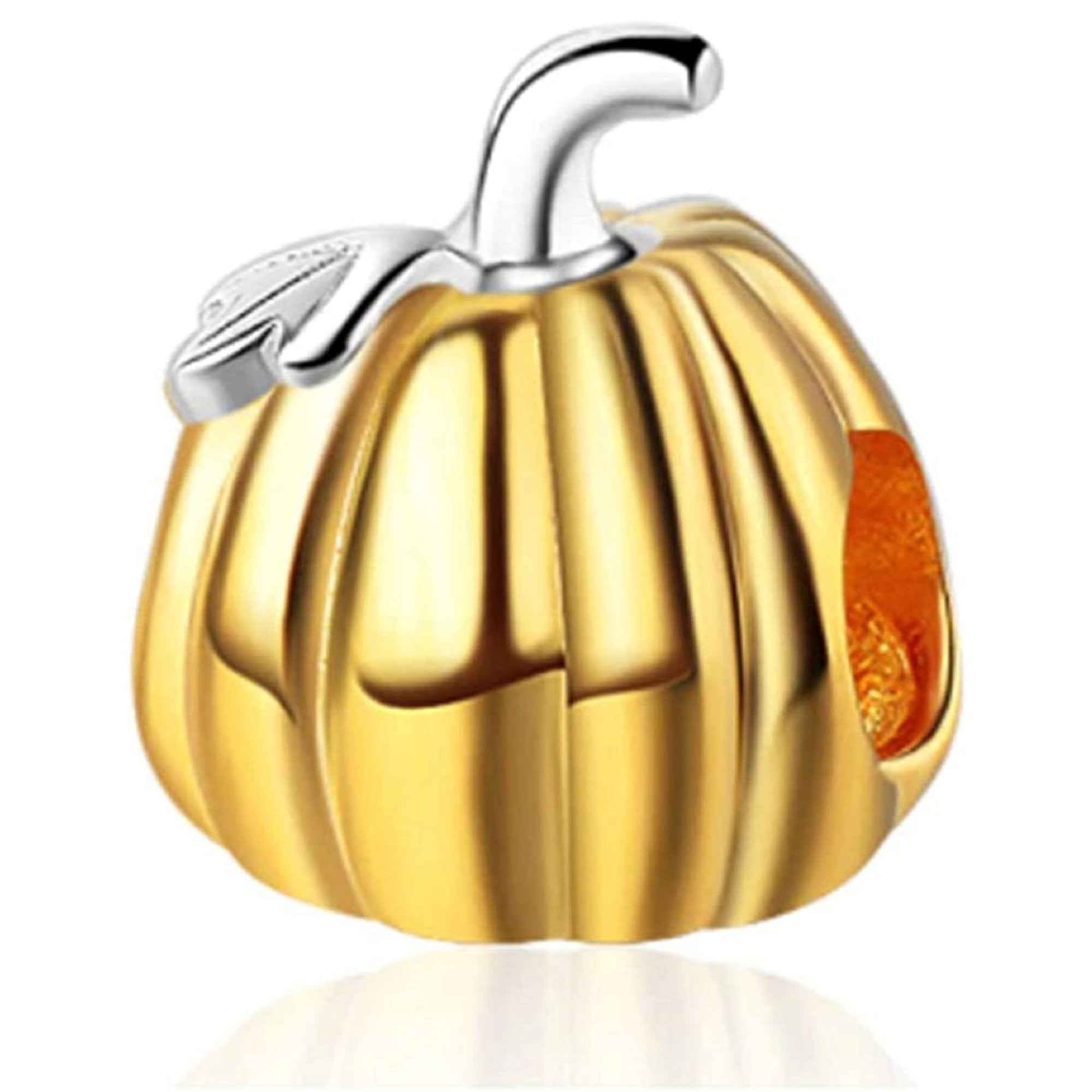 Golden Pumpkin Bead Charm