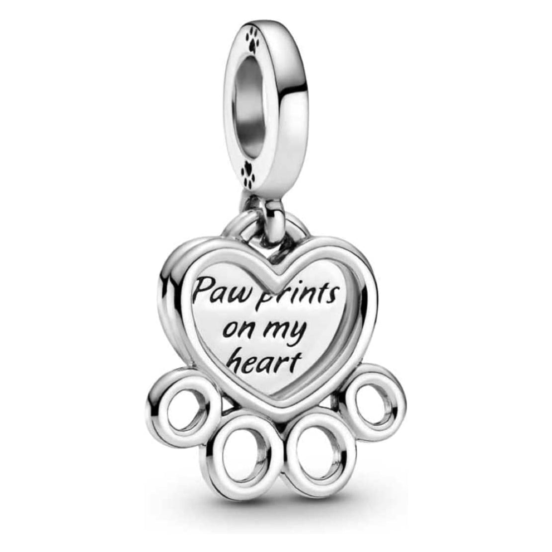 Paw Print Memorial Dangle Pendant Charm