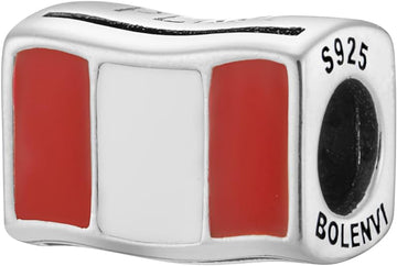 Peru Flag Bead Charm