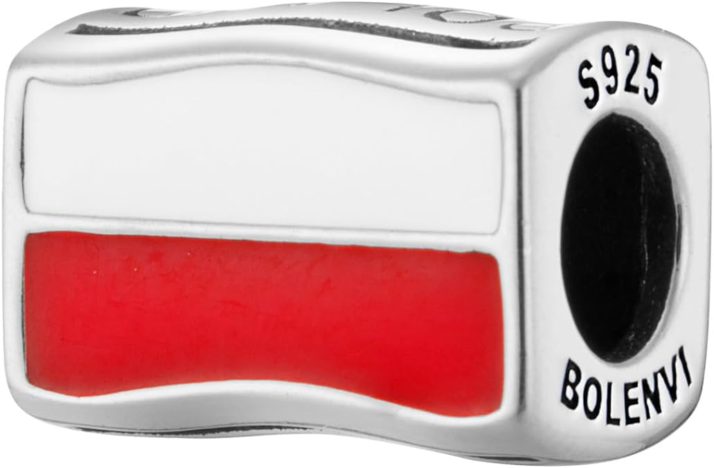 Poland Flag Bead Charm