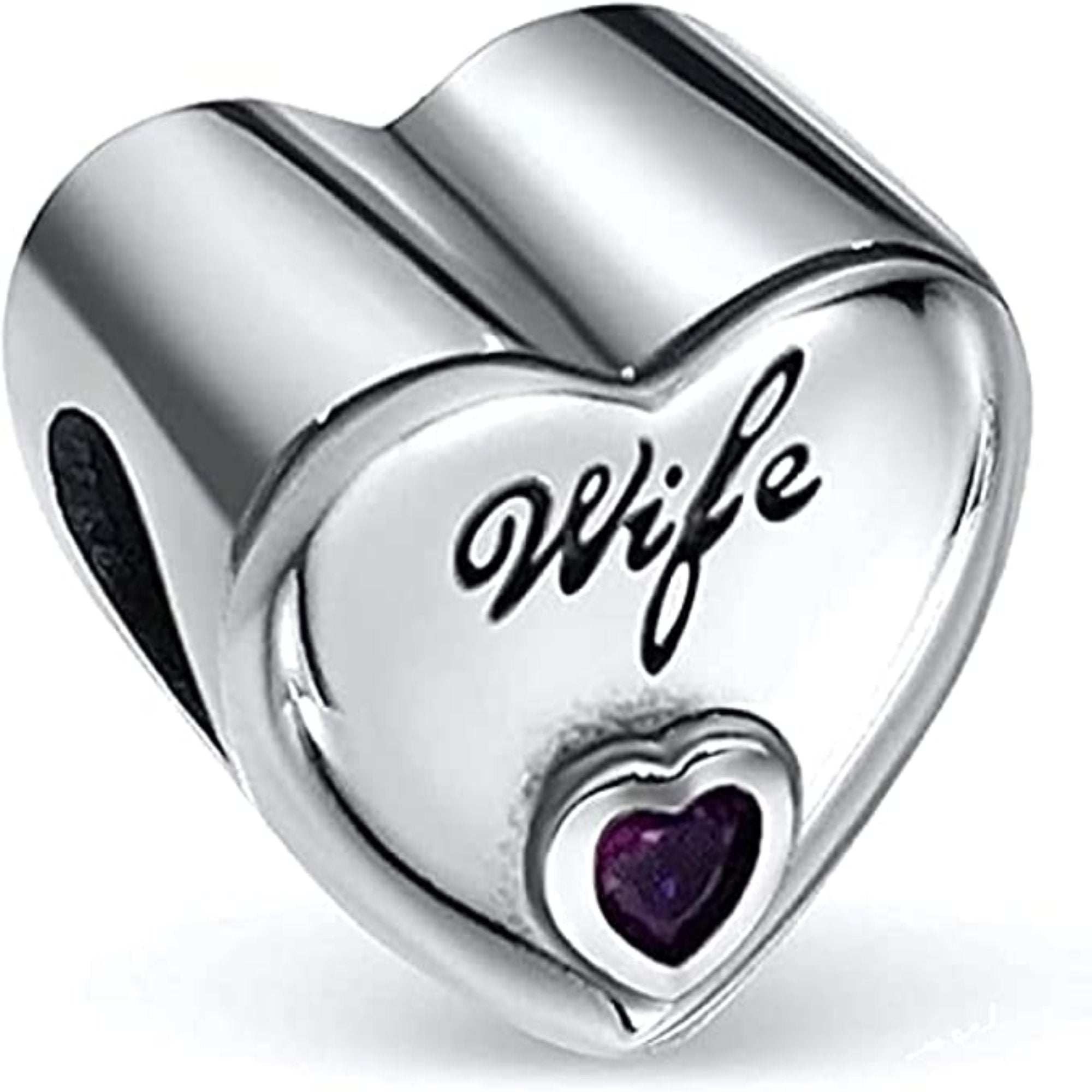 Love Wife Heart Bead Charm