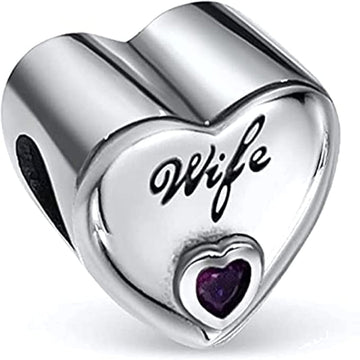 Love Wife Heart Bead Charm