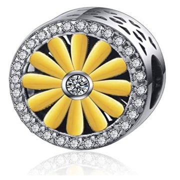 Yellow Flower Bead Charm