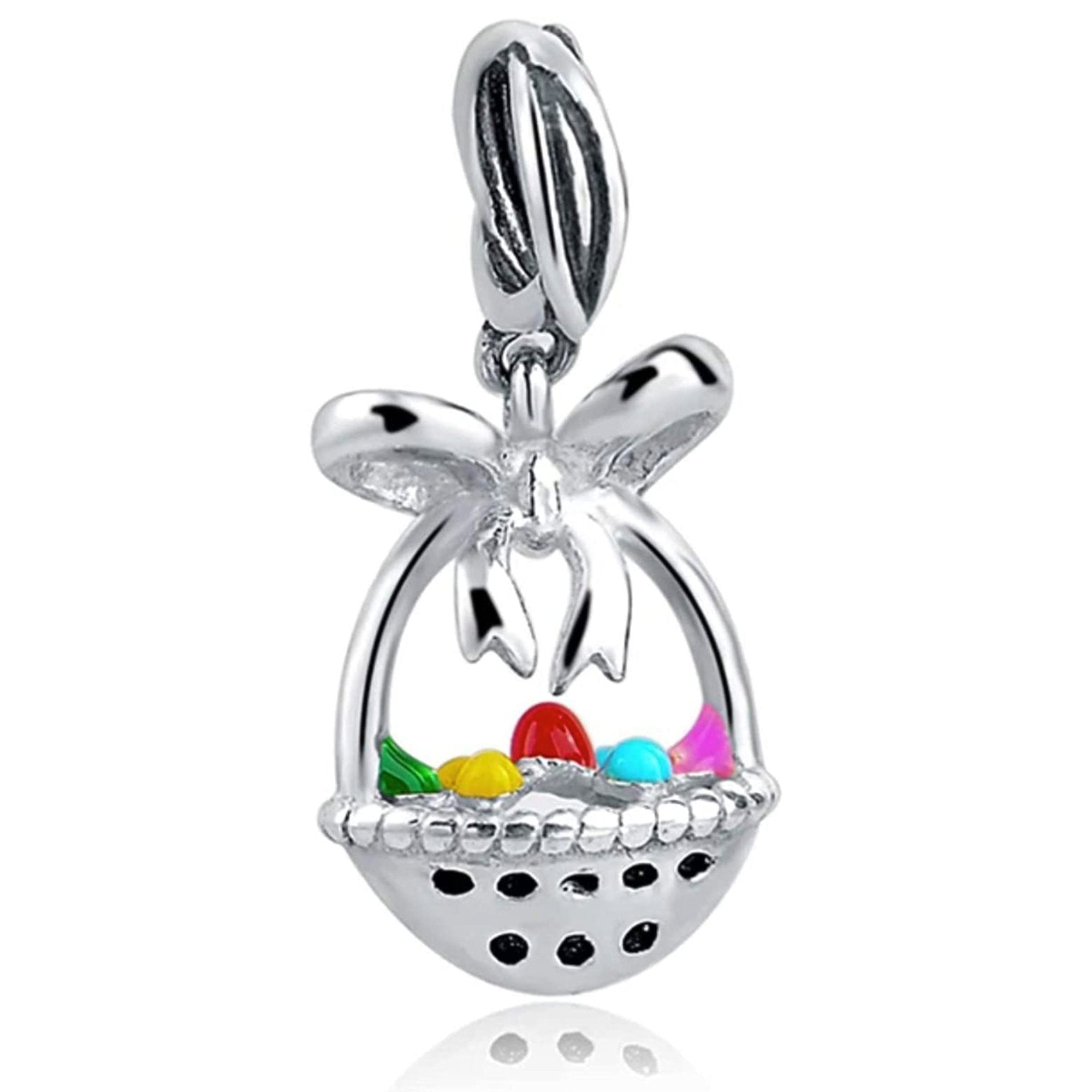 Easter Eggs Basket Dangle Pendant