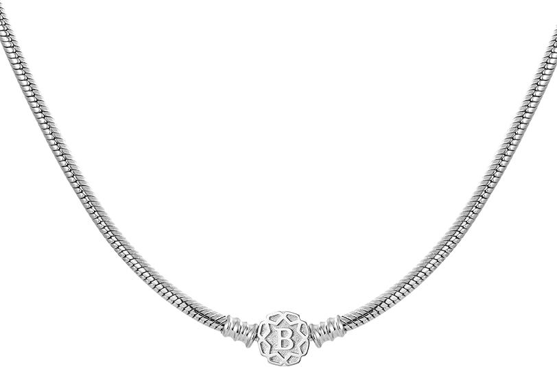 3mm European Snake Chain Charm Bead Pendant Necklace Jewelry 18inch Silver