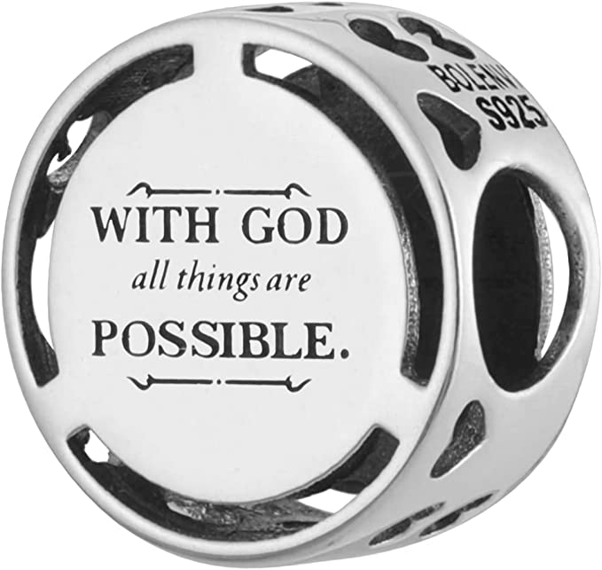 With God All Things Are Possible Bible Bead Charm