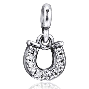 Crystallized Lucky Horseshoe Dangle Pendant Charm