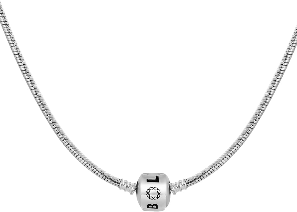 Barrel Clasp 3mm Snake Chain Charm Bead Pendant Necklace