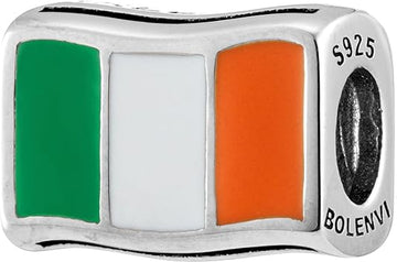 Ireland Flag Silver Bead Charm