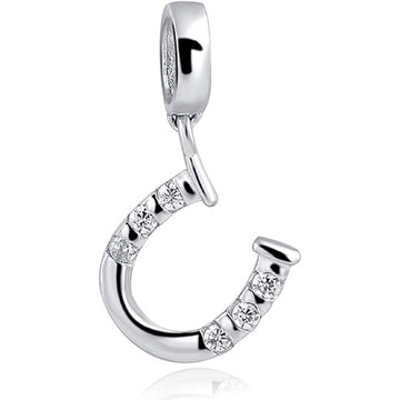 Crystal Horseshoe Dangle Pendant Charm