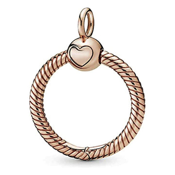 Rose Gold Moments O Charm Bead Pendant Carrier for Necklaces