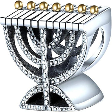 Hanukkah Menorah Bead Charm