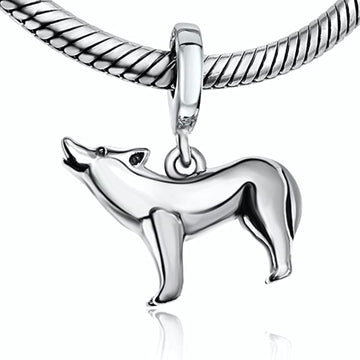 Howling Wolf Dangle Pendant Charm