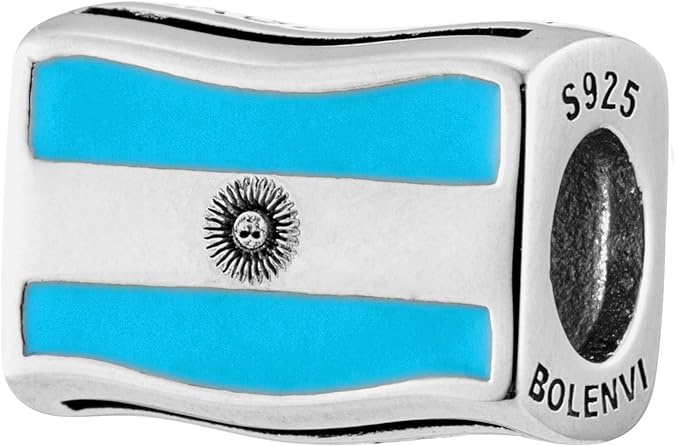 Argentina Flag Bead Charm