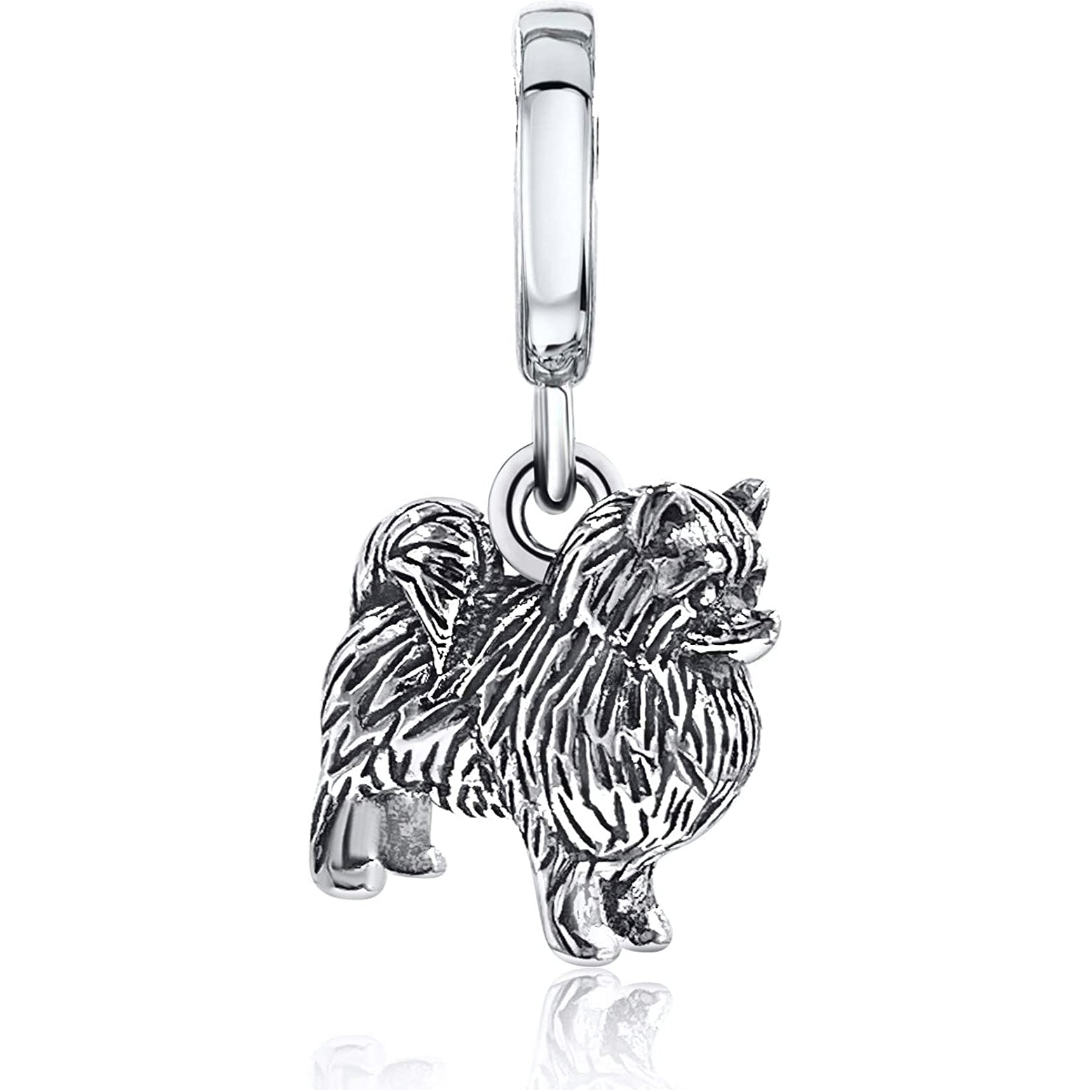 Pomeranian Dog Dangle Pendant Bead Charm