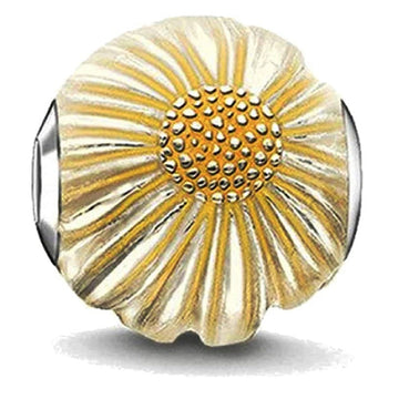 Yellow Sunflower Ball Bead Charm