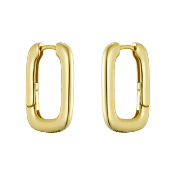 Classic Gold Link U Hoop Earrings