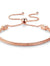Adjustable Snake Chain Rose Gold over Bead Charm Bracelet