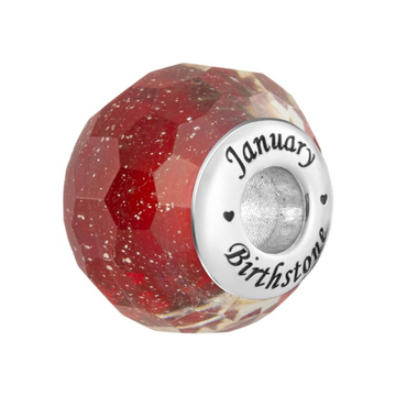 Birthstone Crystal Murano Charm Beads