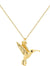 3D Gold Hummingbird Pendant Necklace