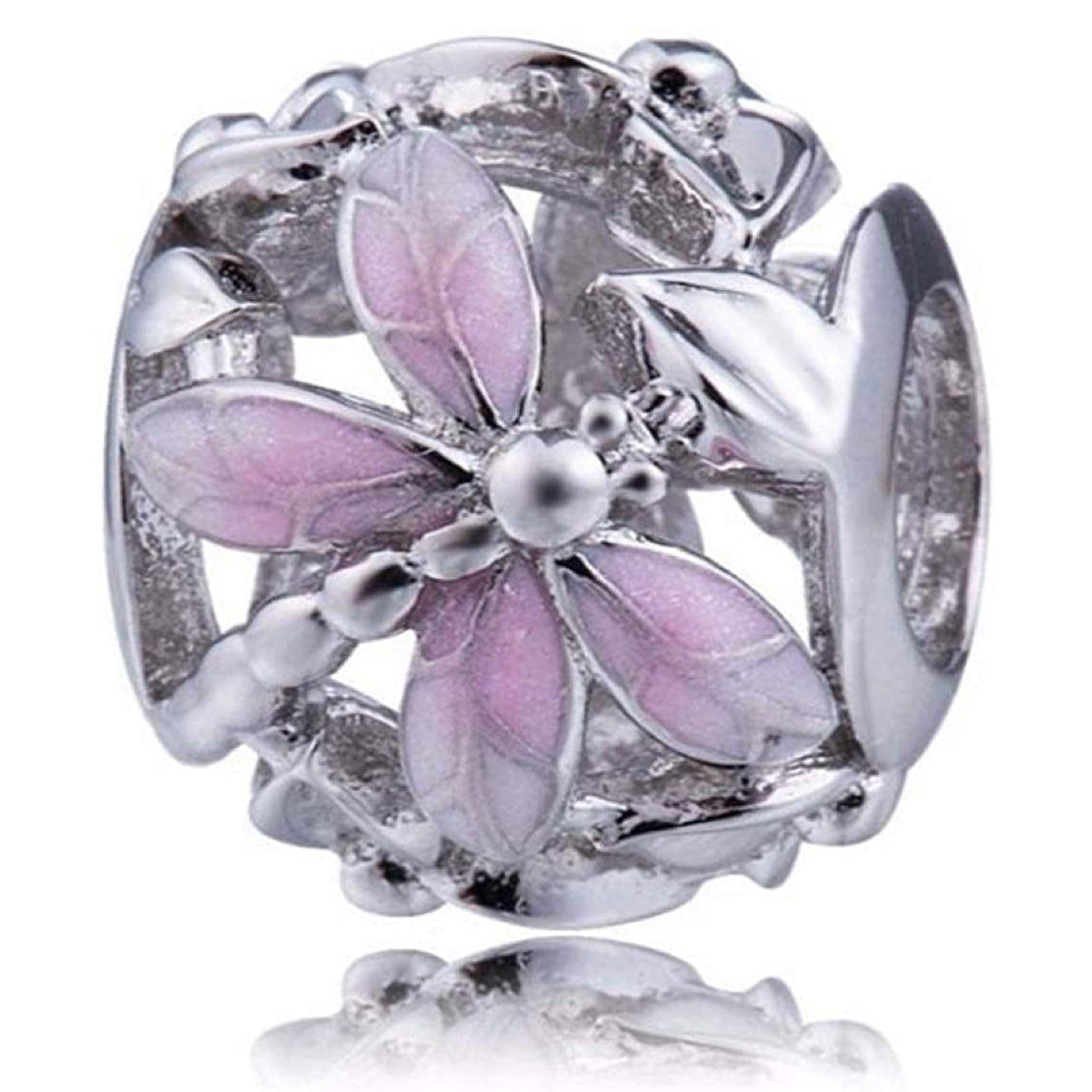 Pink Dragonfly Ball Bead Charm