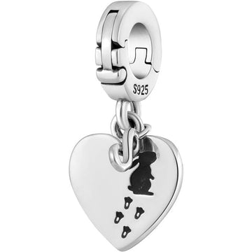 Bunny Footprint Heart Infinity Bead Charm