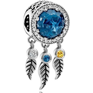 Sapphire Dreamcatcher Protection Silver Charms Beads Pendants