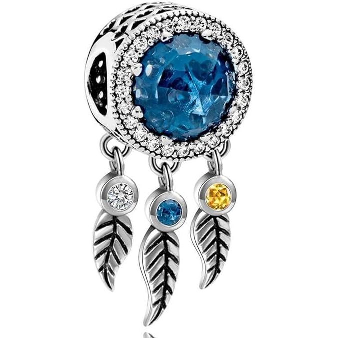 Sapphire Dreamcatcher Protection Silver Charms Beads Pendants
